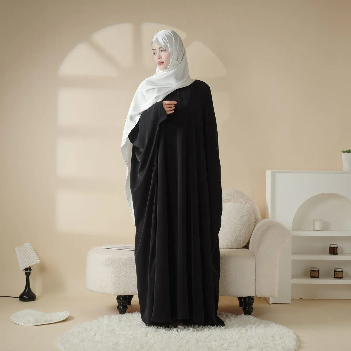 MA003 Front Zipper Nida Abaya Nursing Friendly