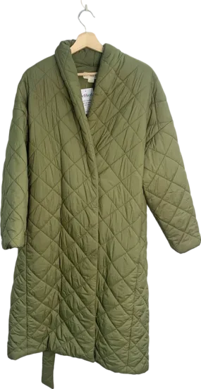 Mango Khaki Quilted Water-Repellent Coat UK S