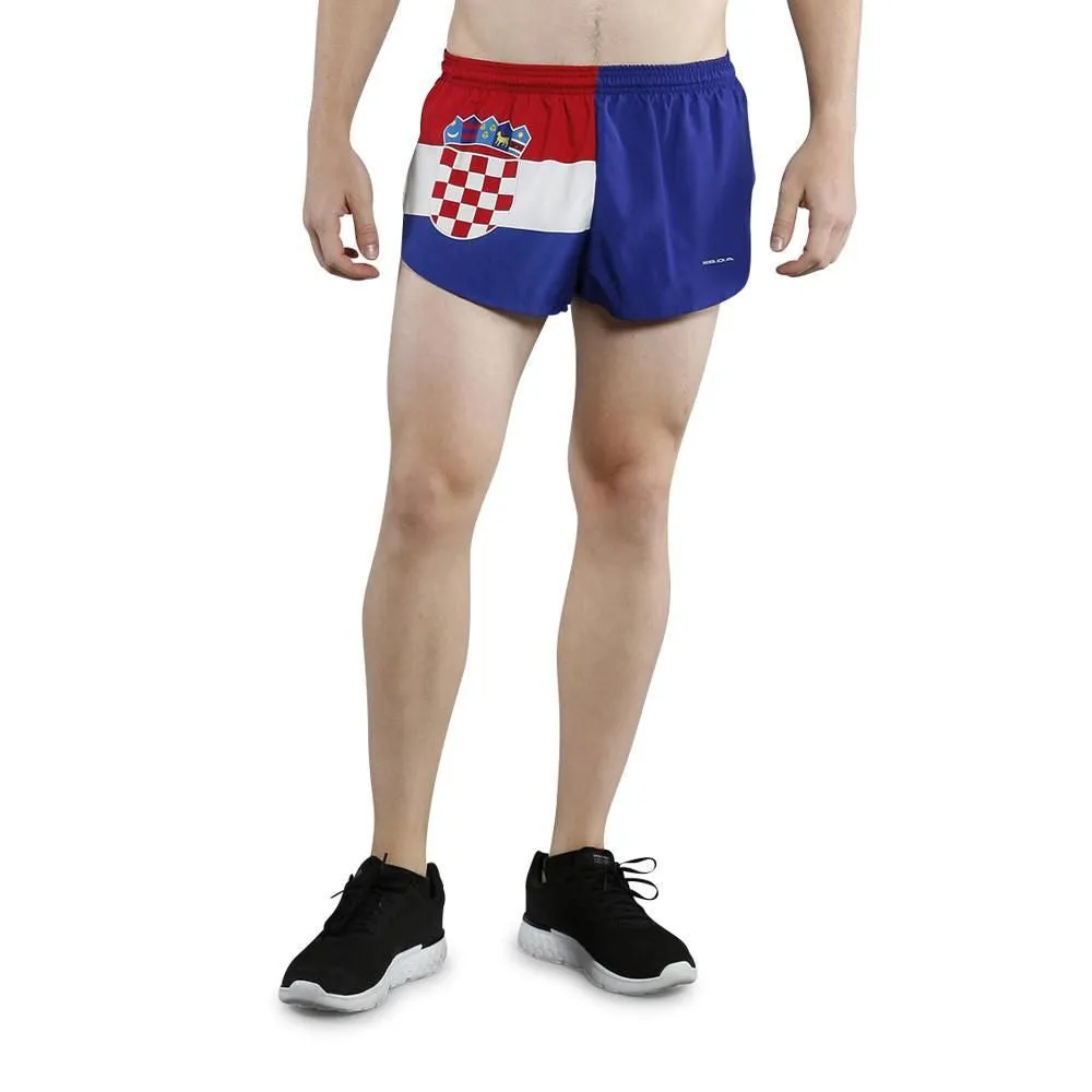 Men's 1" Elite Split Shorts- Croatia