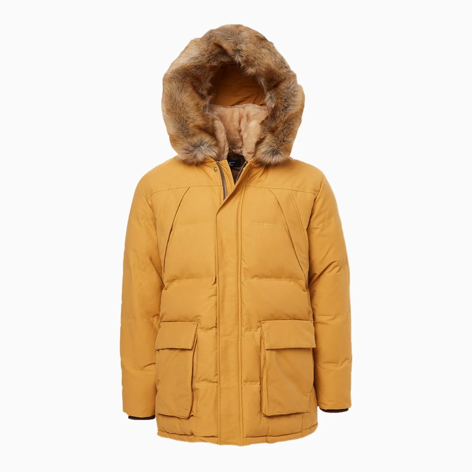 Men's Puffer With Faux Fur Jacket