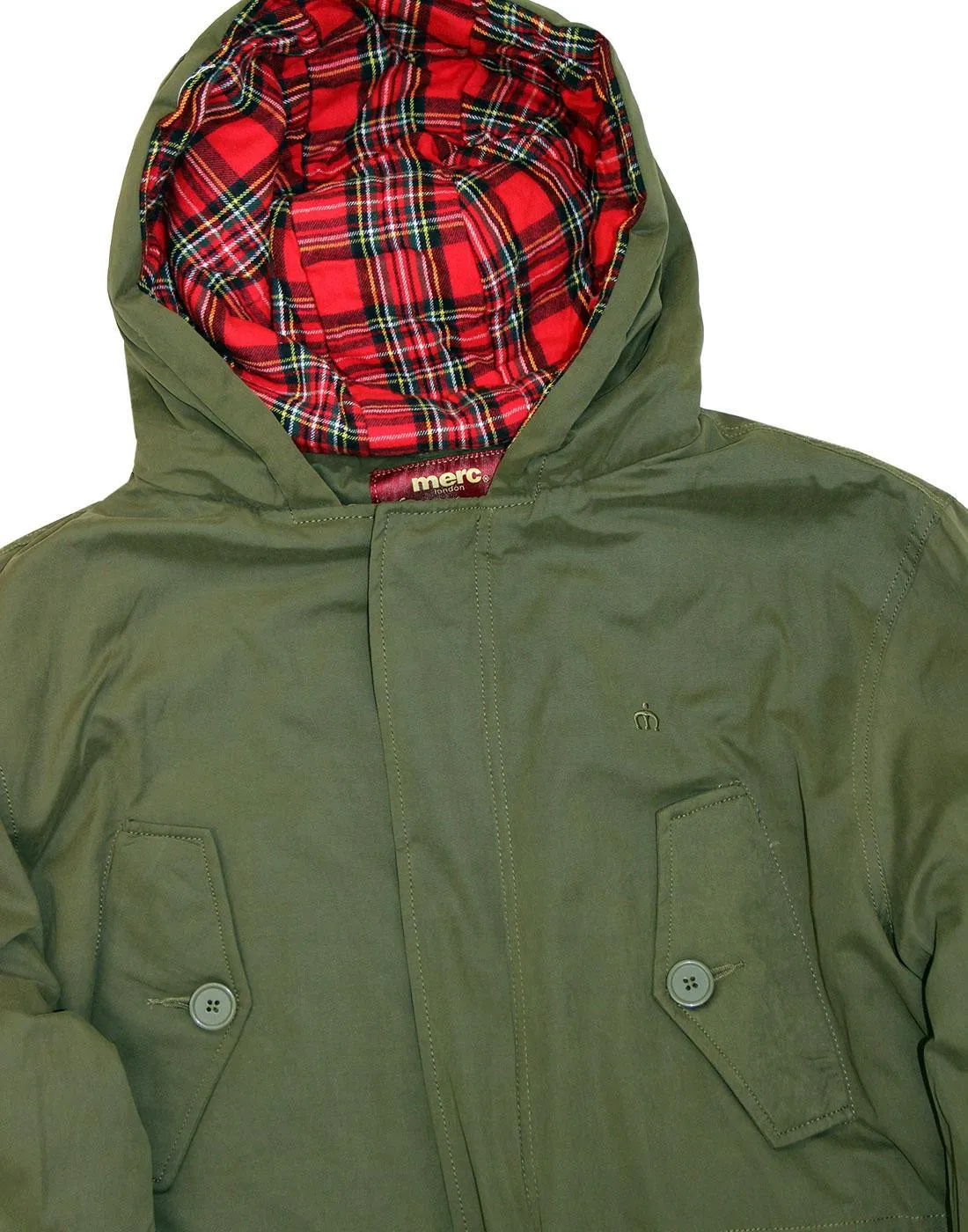 Merc London Tobias Fishtail Parka Army Green