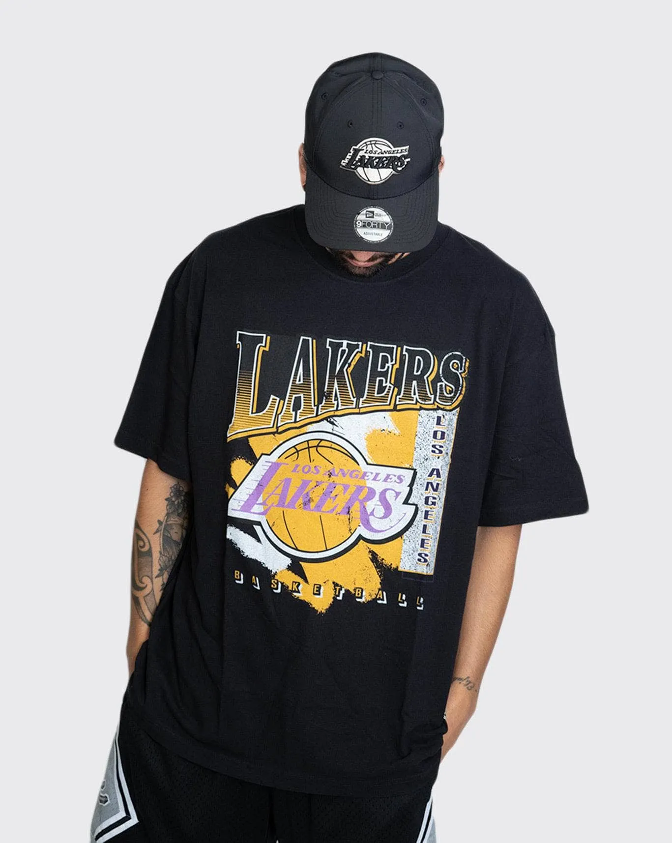 mitchell and ness brush off lakers tee MNLL1176