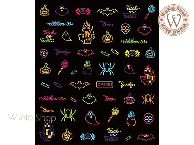 Neon Halloween Adhesive Nail Art Sticker - 1 pc (DP3281)