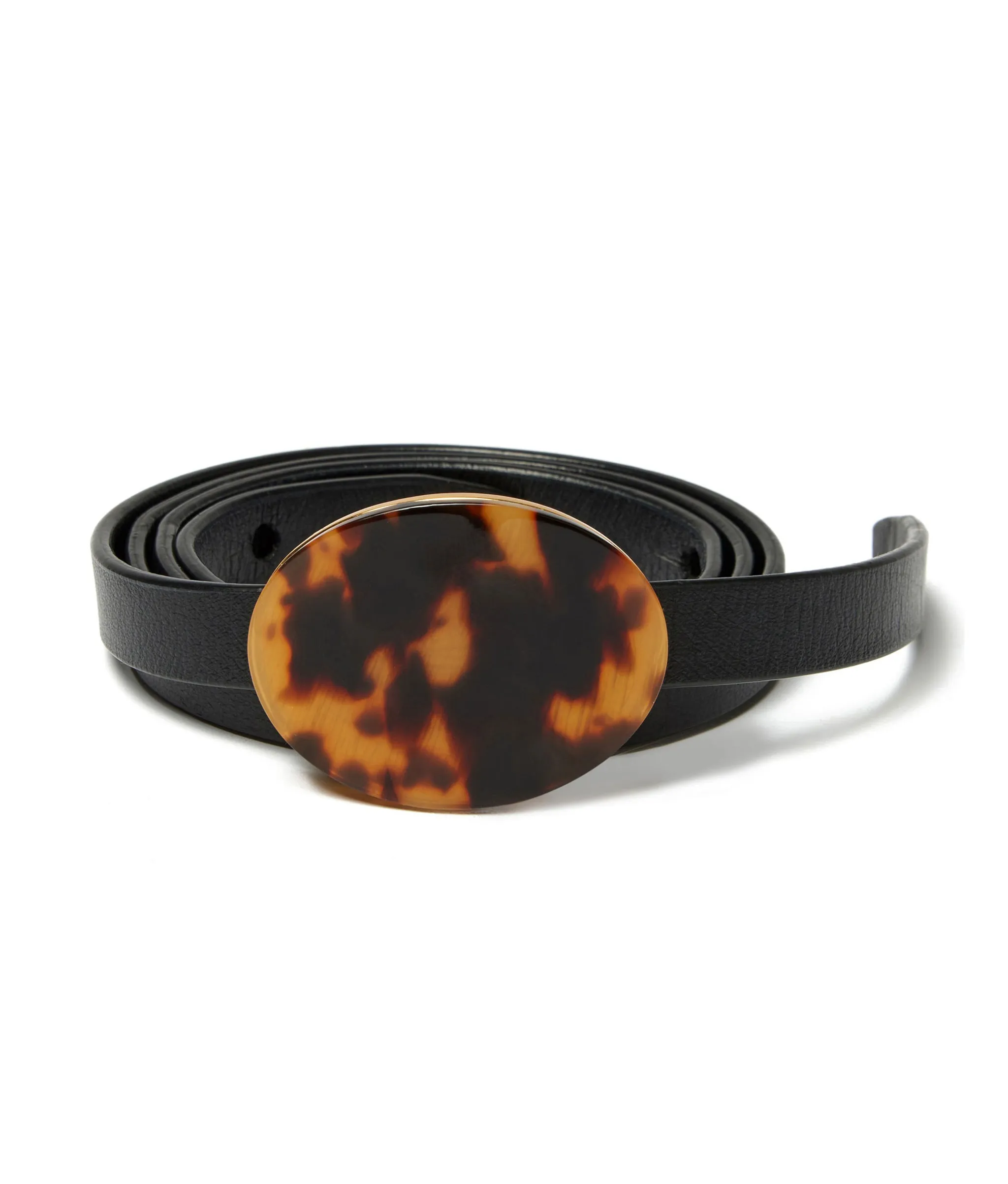 Orbit Belt In Black And Tortoise