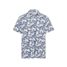 ORIGINAL PENGUIN HERITAGE BOOMBOX PRINT POLO BRIGHT WHITE