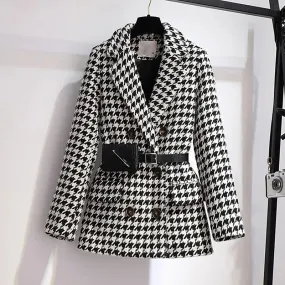 Plaid Double Breasted Blazer