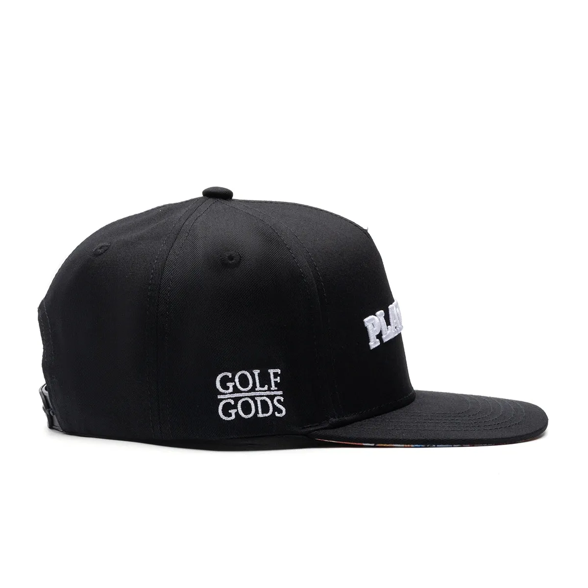 PlayGolf Black SnapBack Golf Hat - Flat Brim