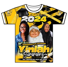 "Yiniah" Custom Designed Graduation 3D shirt