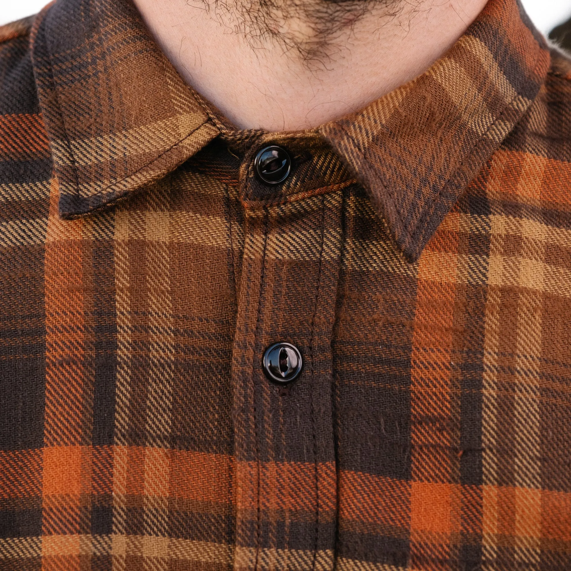 Rogue Territory Copper Plaid Oxford Shirt - Final Sale