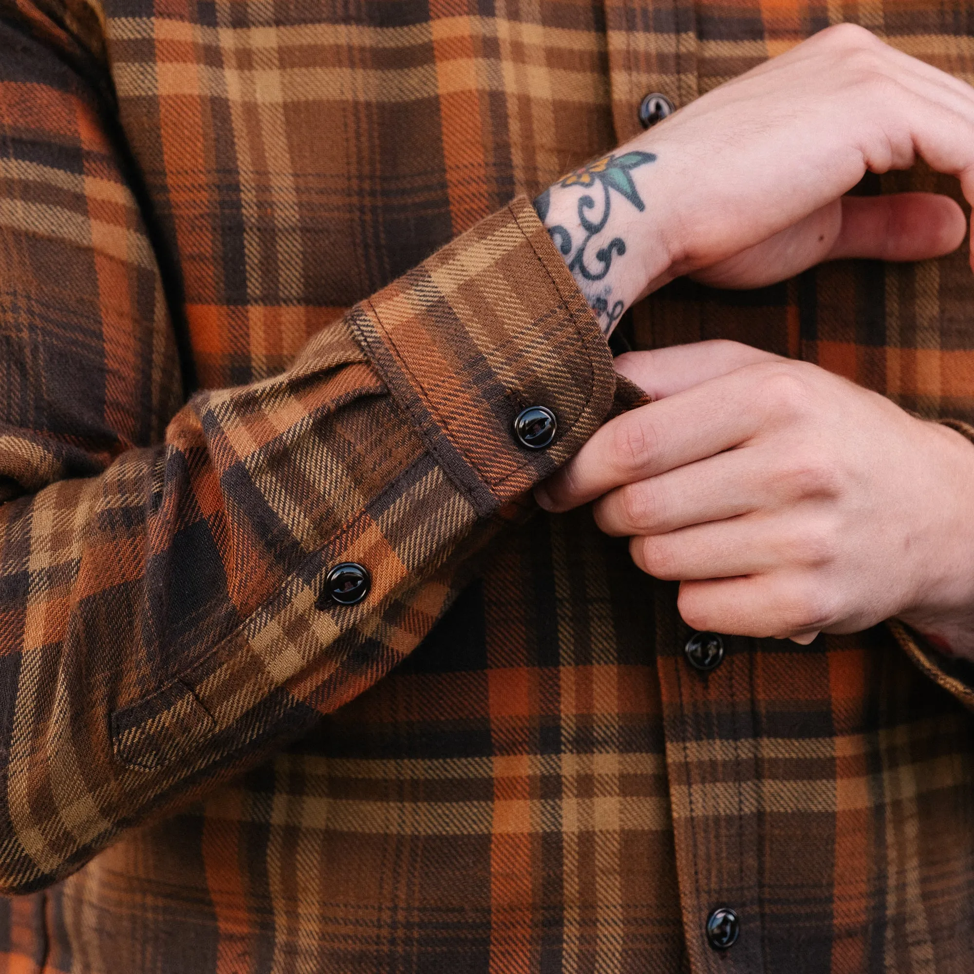 Rogue Territory Copper Plaid Oxford Shirt - Final Sale