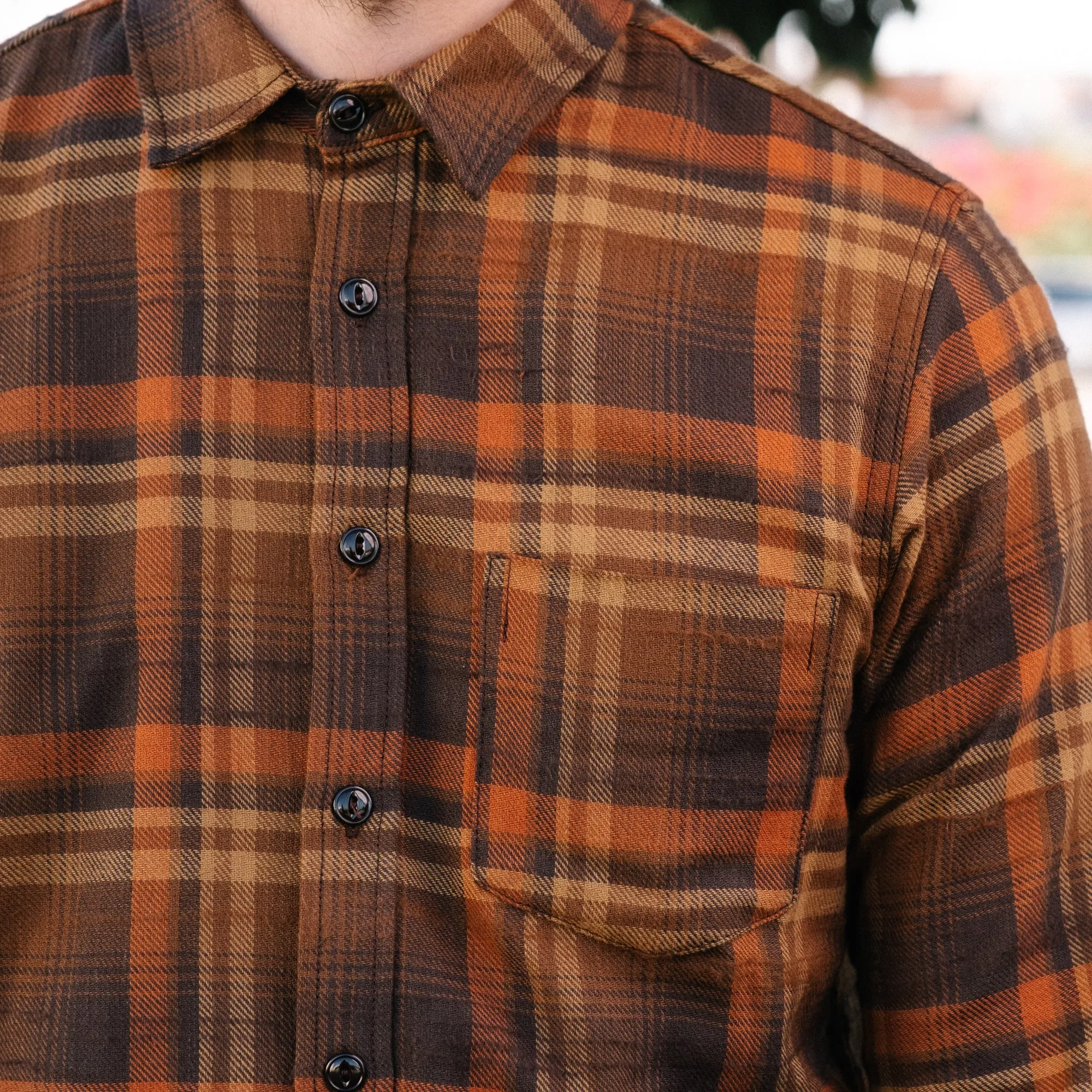 Rogue Territory Copper Plaid Oxford Shirt - Final Sale