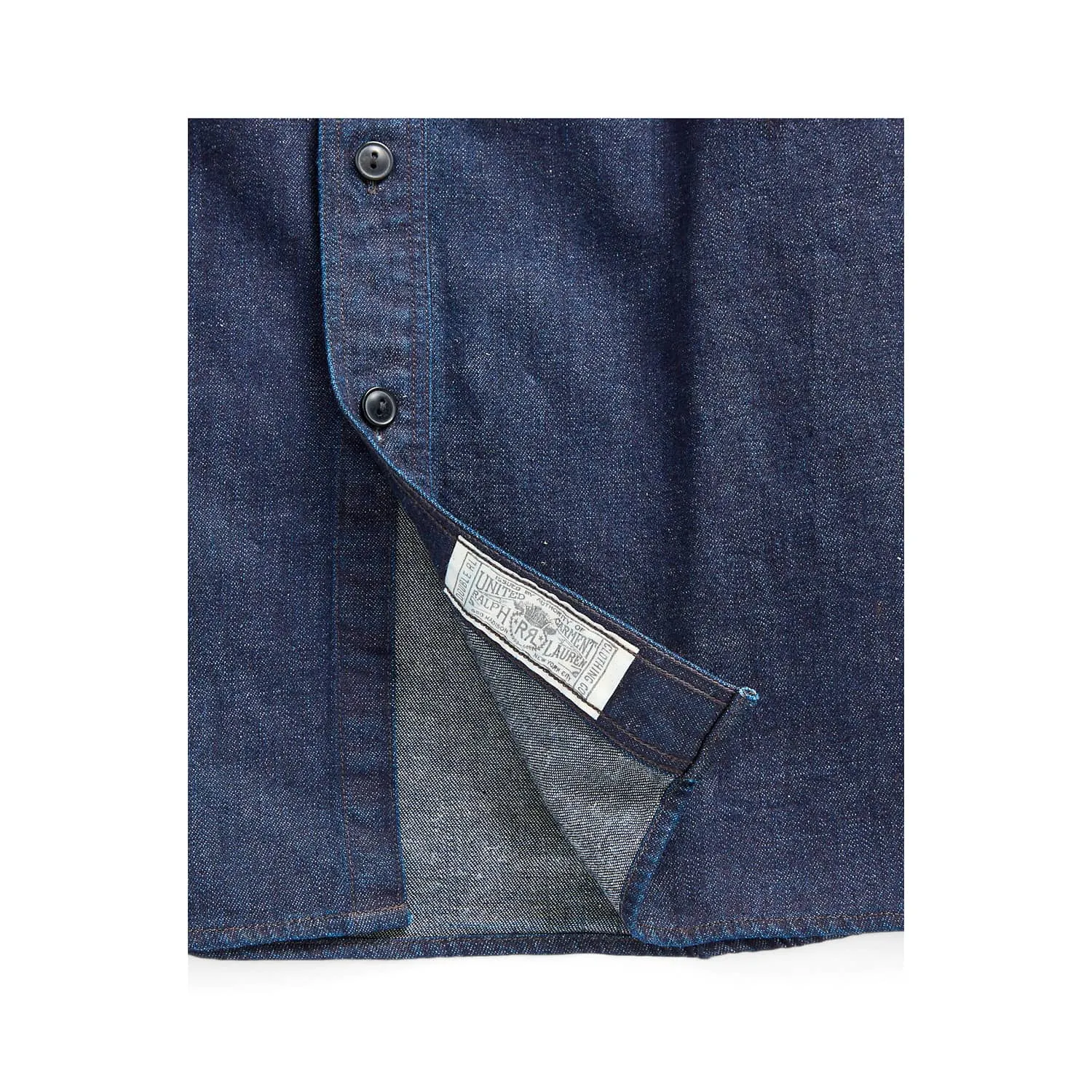 RRL Indigo-Cotton Linen Denim Workshirt Rinse Wash