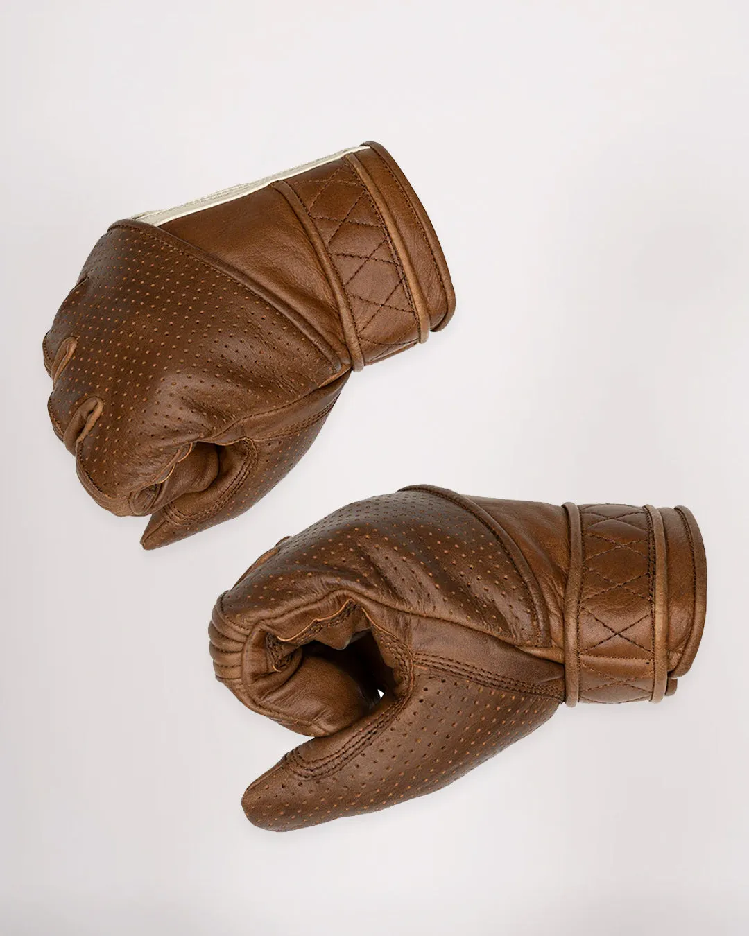 Short Racing Stripe Cafe Racer Gloves