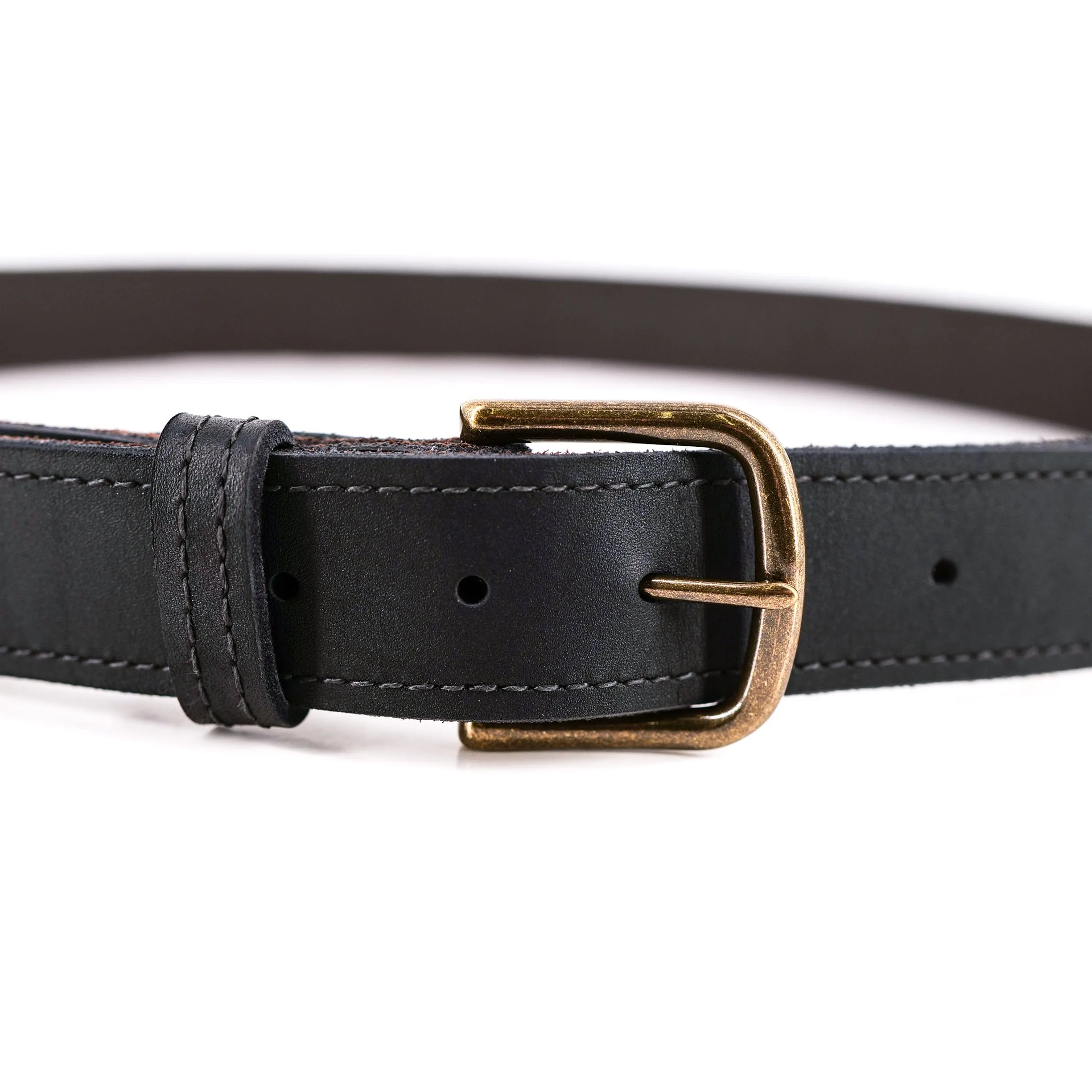 Smooth Black Leather Belt