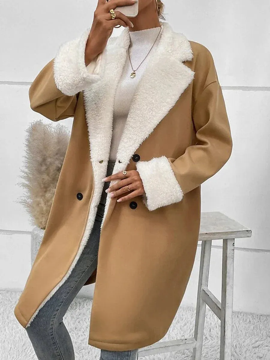 Stay Warm and Stylish with Women's Winter Teddy Coat - Khaki (Sizes S-2XL)