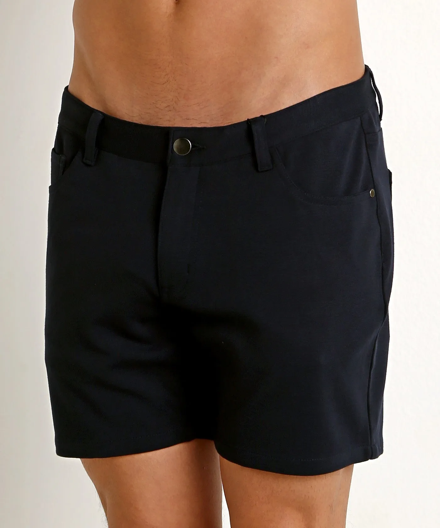 Stretch Knit Shorts (5 inseam) (Navy)