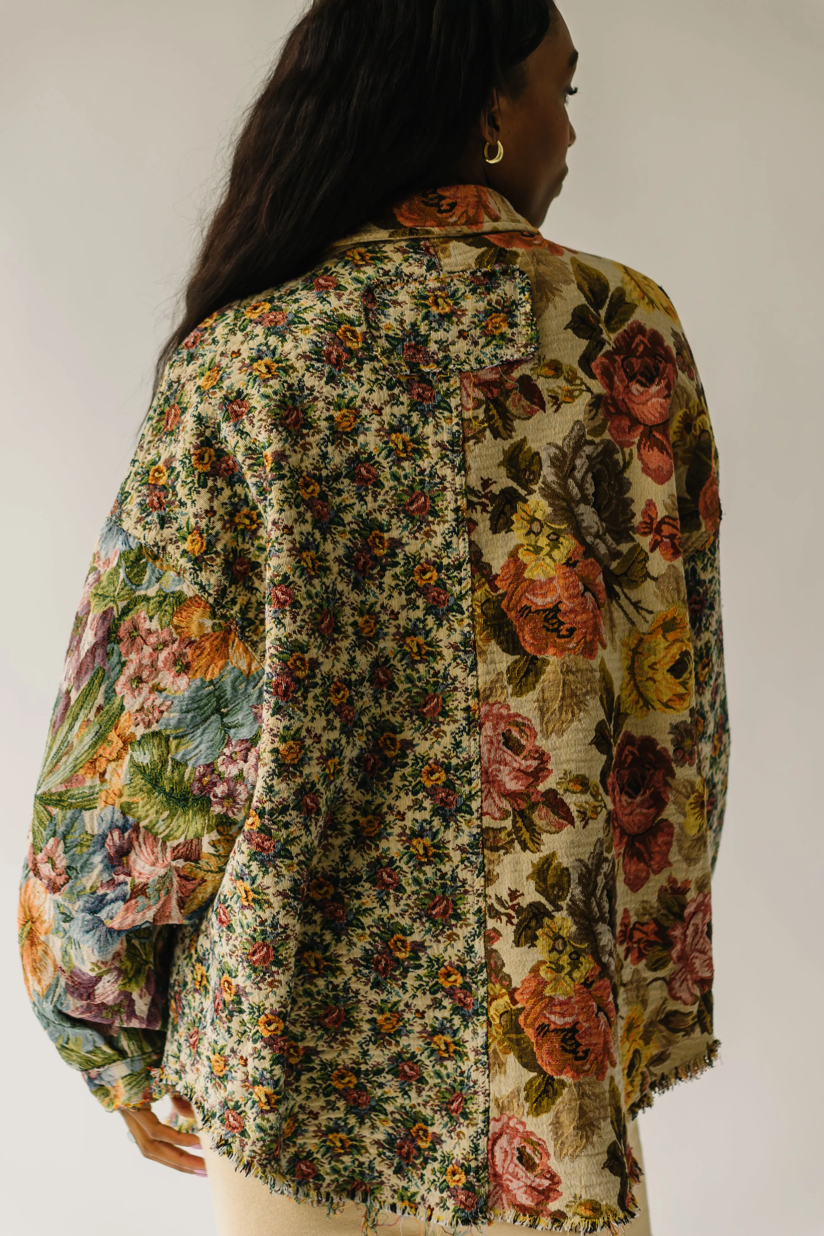 Orange Multi Cornelia Floral Printed Oversized Shirt Jacket