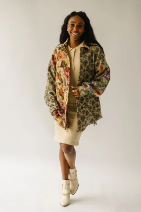 Orange Multi Cornelia Floral Printed Oversized Shirt Jacket