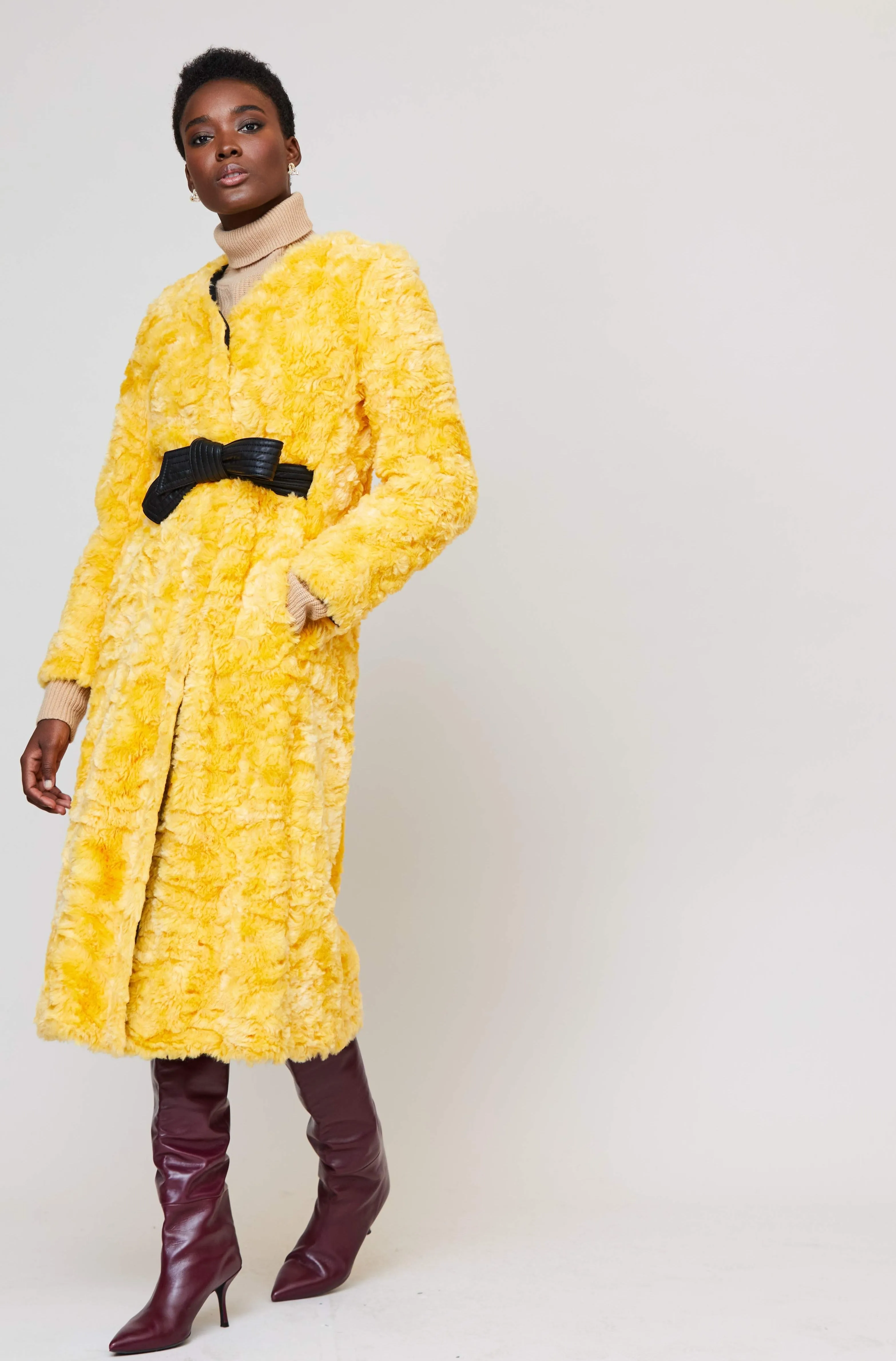 Victoire Coat in Canary Yellow