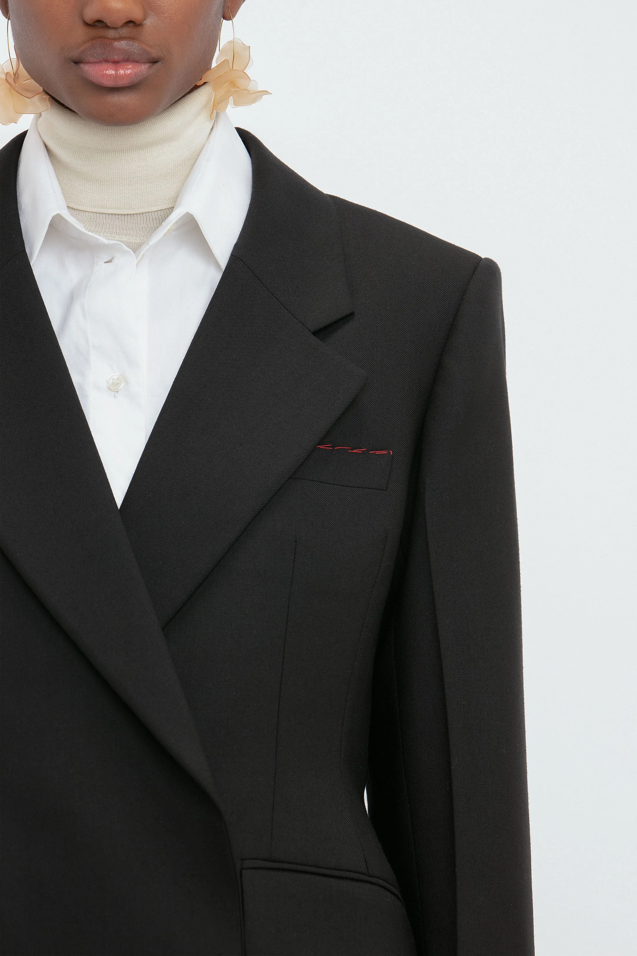 Black Fitted Waist Jacket