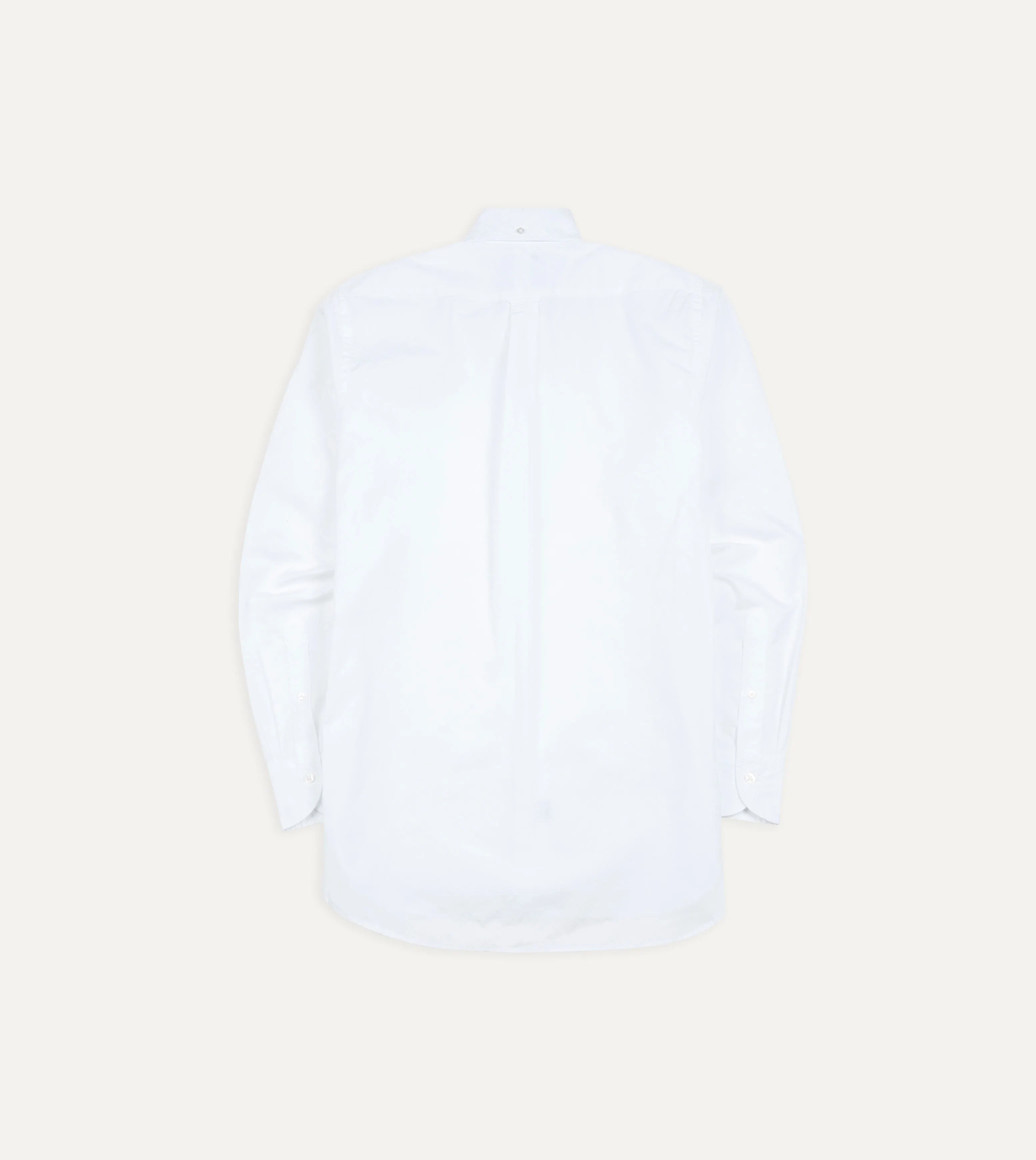 White Cotton Pocket Poplin Button-Down Shirt