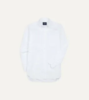 White Cotton Pocket Poplin Button-Down Shirt