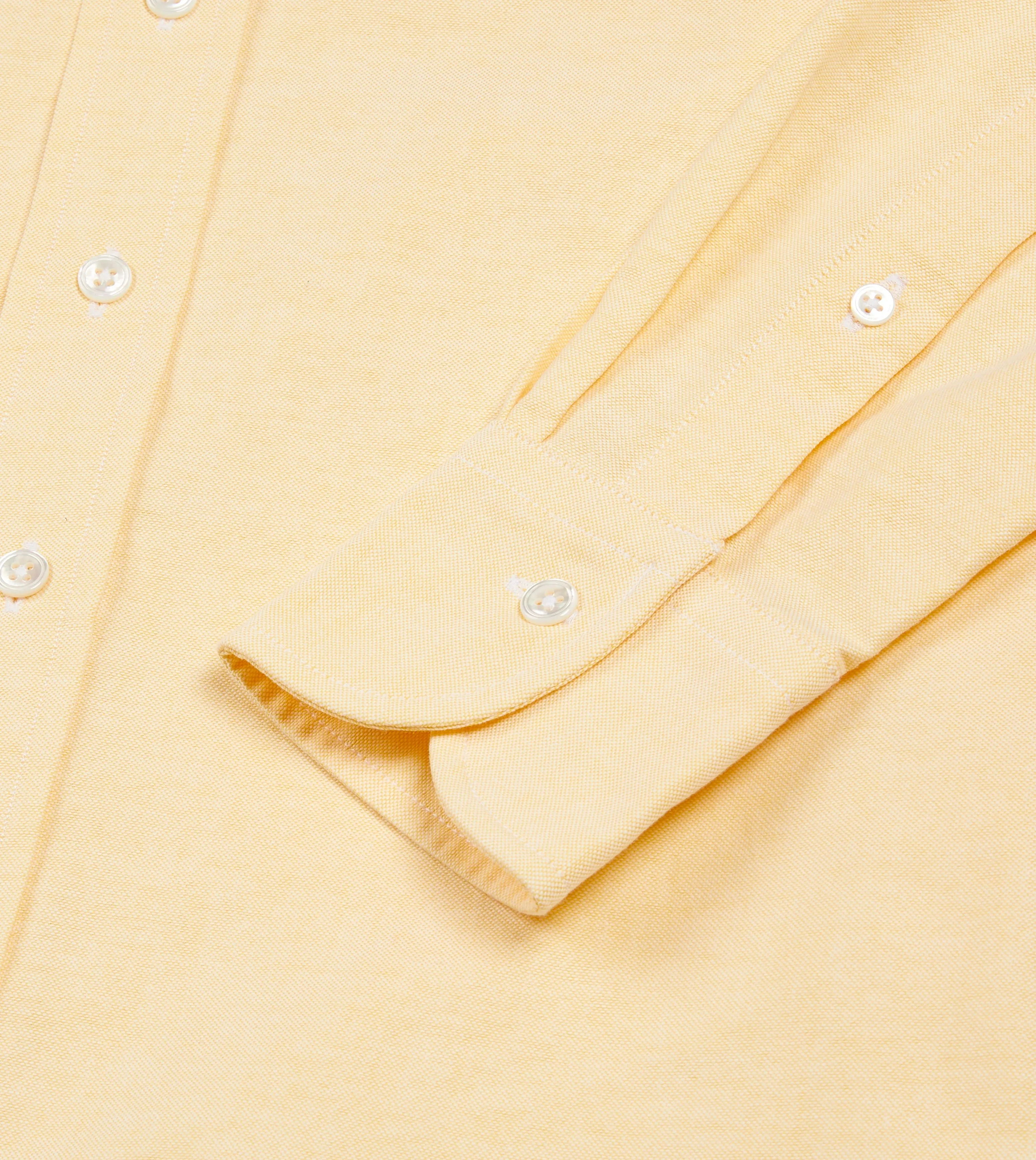 Yellow Cotton Oxford Cloth Button-Down Shirt