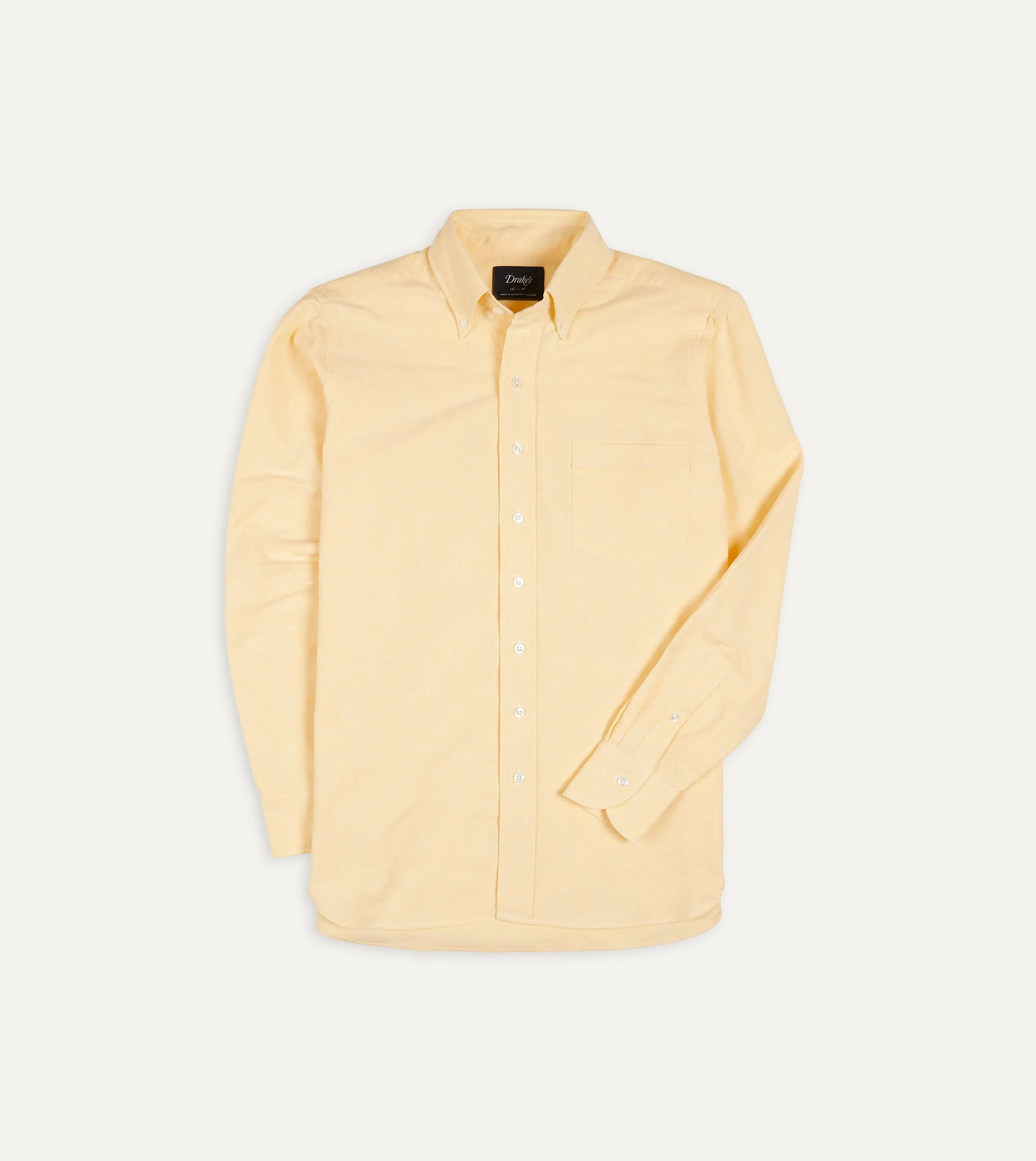 Yellow Cotton Oxford Cloth Button-Down Shirt