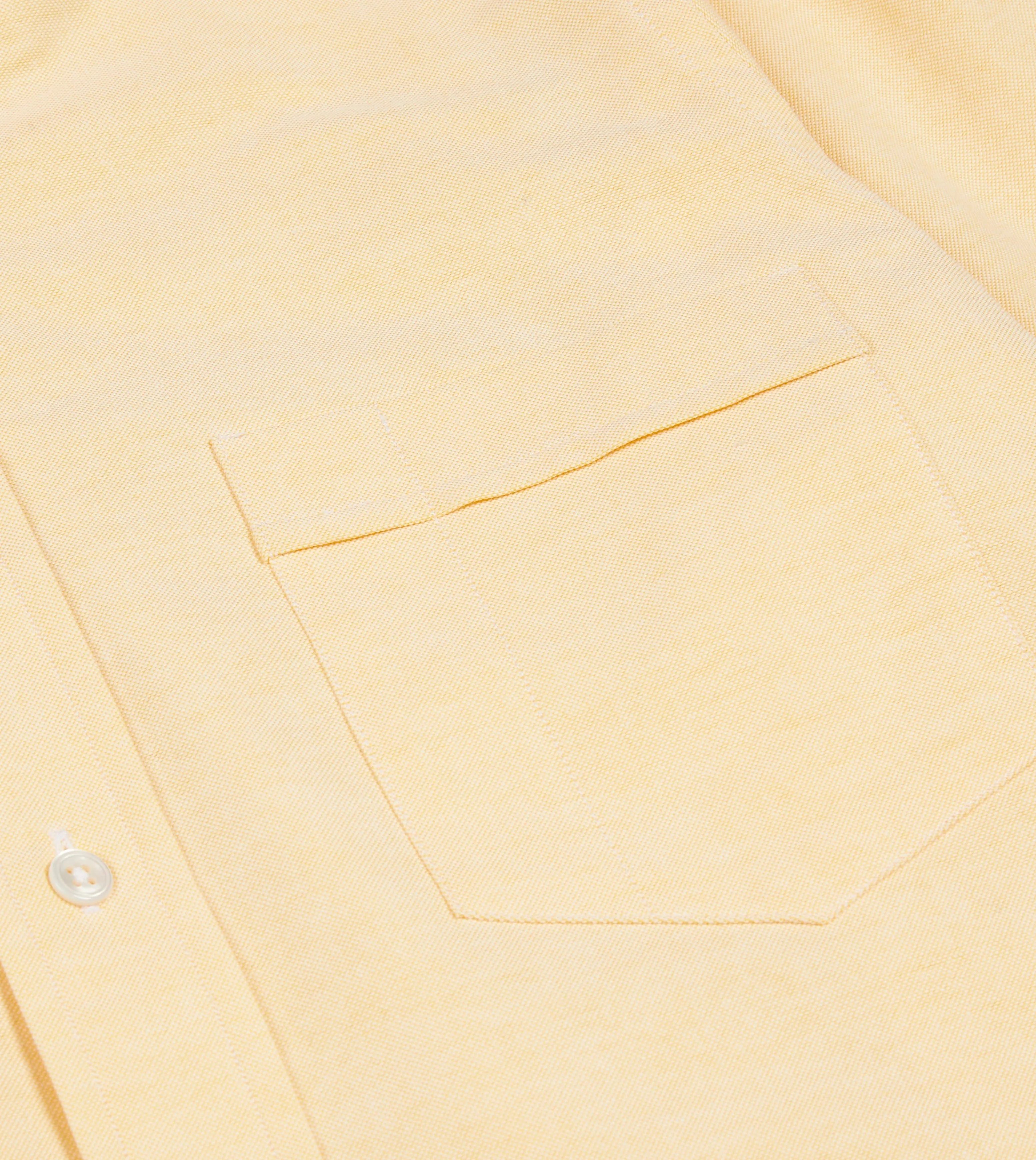 Yellow Cotton Oxford Cloth Button-Down Shirt