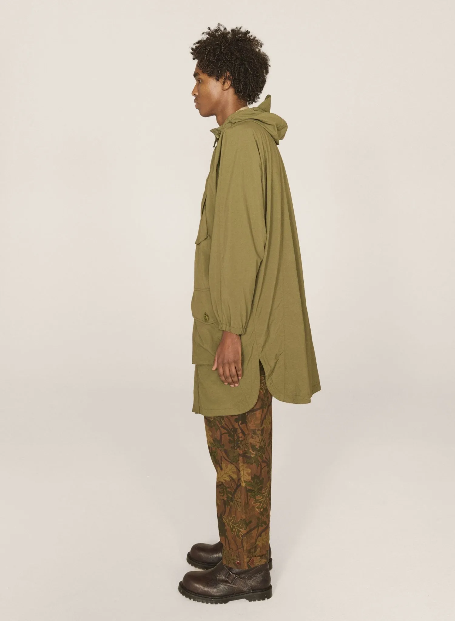 YMC Pala Poncho Hooded Coat olive