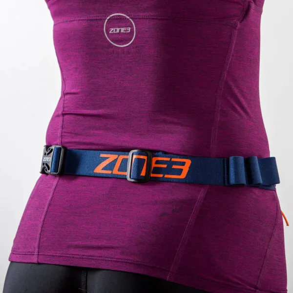 Zone3 Ultimate Race Number Belt With Gel Loops - Black/White